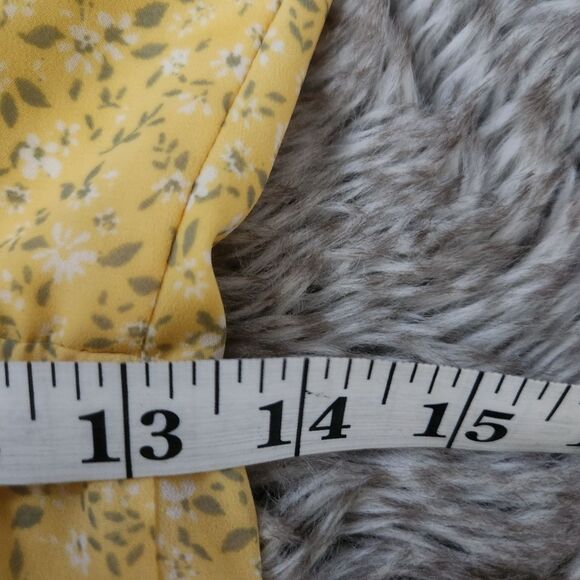 Hollister Spaghetti‎ Strap Wrap Dress Yellow Floral Size Small - Picture 11 of 12